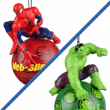 2x Kerstballen Hulk Spiderman Marvel Disney Ornament Kurt S. Adler