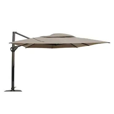 4 Seasons Outdoor Hacienda Anthracite Frame Taupe met Parasolvoet - Parasol, 4 Seasons Outdoor, Tuincentrum Outlet