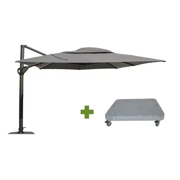 4 Seasons Outdoor Hacienda Antraciet/Charcoal met Parasolvoet, 4 Seasons Outdoor, Tuincentrum Outlet