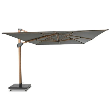 4 Seasons Outdoor Hacienda Wood Look Charcoal met Parasolvoet - Parasol, 4 Seasons Ourdoor, Tuincentrum Outlet