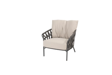 Albareto living chair anthracite with 2 cushions voorkant, 4 Seasons Outdoor, tuincentrumoutlet.com