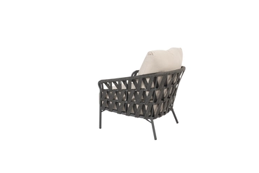 Albareto living chair anthracite with 2 cushions zijkant links, 4 Seasons Outdoor, tuincentrumoutlet.com