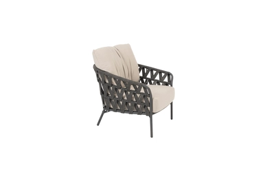 Albareto living chair anthracite with 2 cushions zijkant rechts, 4 Seasons Outdoor, tuincentrumoutlet.com