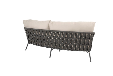 Albareto organic living bench 2.5 seater anthr with 3 cushions achterkant, 4 Seasons Outdoor, tuincentrumoutlet.com