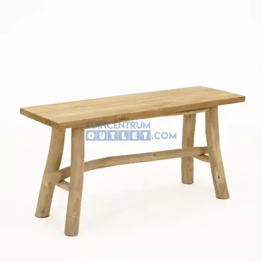 Bank teak 98x38h40cm naturel schuin, Van der Leeden, tuincentrumoutlet.com