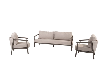 Barolo 3 seater SET terre: bench+ 2x living chair, 4 Seasons Outdoor, tuincentrumoutlet.com