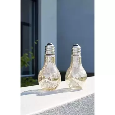 Batterij glazen lamp - Zilver - afbeelding 2