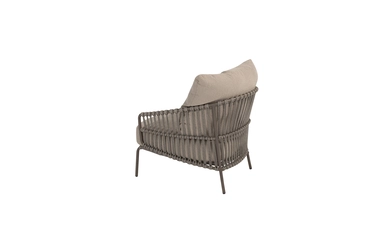 Capalbio living chair terre with 2 cushions zijkant links, 4 Seasons Outdoor, tuincentrumoutlet.com