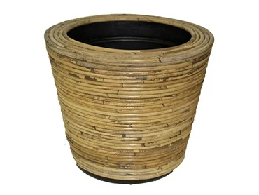 Drypot rotan streep d45h43cm