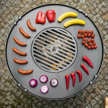 Grillplaat dia 78 cm met grillrooster 36 cm met 4 handvatten - Sfeerbeeld, CookKing, Tuincentrum Outlet