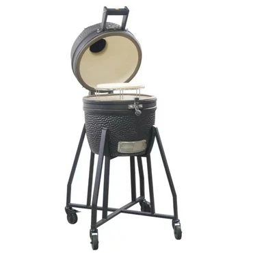 GRLLR Ember Classic 16 Inch | Charcoal Black Trolley - Schuin Open, GRLLR, Tuincentrum Outlet