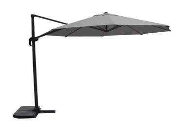 Grote Zweefparasol Virgo Antraciet 3,5M met Kruisvoet en Parasolvoettegels - Parasol, Lesli Living, Tuincentrum Outlet