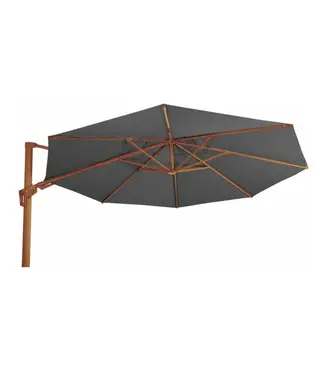 Grote Zweefparasol VirgoFlex Houtlook Grijs 3,5m met verrijdbare 90kg voet - Parasol 2, Lesli Living, Tuincentrum Outlet