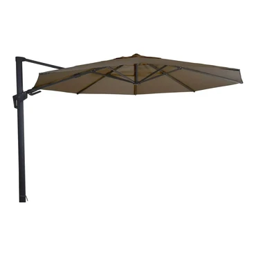 Grote Zweefparasol VirgoFlex Taupe 3,5m met Kruisvoet en Parasolvoettegels - Parasol, Lesli Living, Tuincentrum Outlet