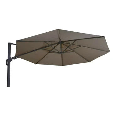 Grote Zweefparasol VirgoFlex Taupe 3,5m met Kruisvoet en Parasolvoettegels - Parasol 2, Lesli Living, Tuincentrum Outlet