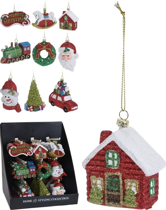 HANGDECO KERSTFIGUUR 9CM 9ASS