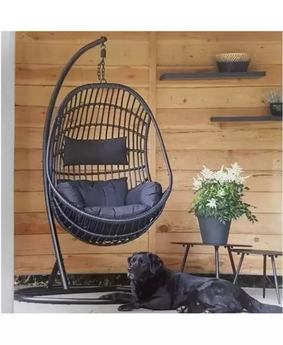 Hangstoel Sturdy zwart Lesli Living - afbeelding 2