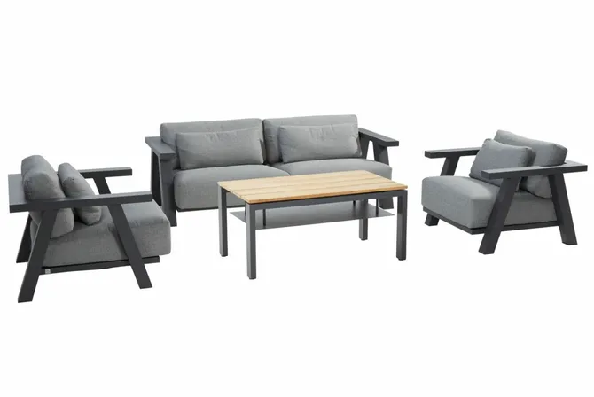 Iconic loungeset met Forza koffietafel 120x70x55cm, 4 Seasons Outdoor, Tuincentrum Outlet