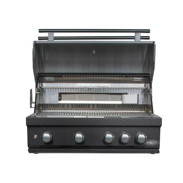 Imperatore Nero Gasbarbecue 4 Burners Built-In Gun Metal open, Boretti, Tuincentrum Outlet