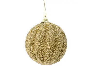 Kerstbal foam d8cm licht goud