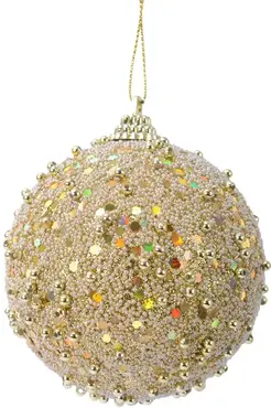 Kerstbal foam d8cm licht goud