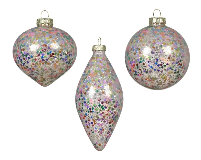 Kerstbal glas d8cm transparant a3