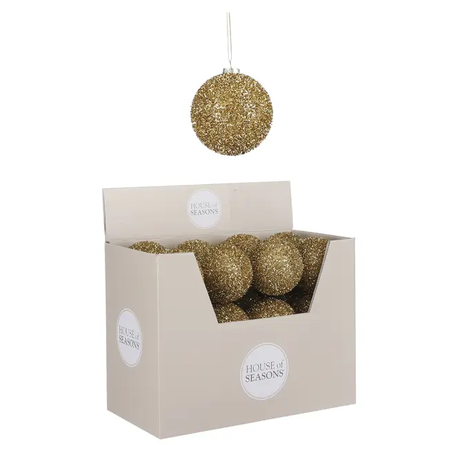 Kerstbal Plastic (D8 cm) Goud, House of Seasons, Tuincentrum Outlet