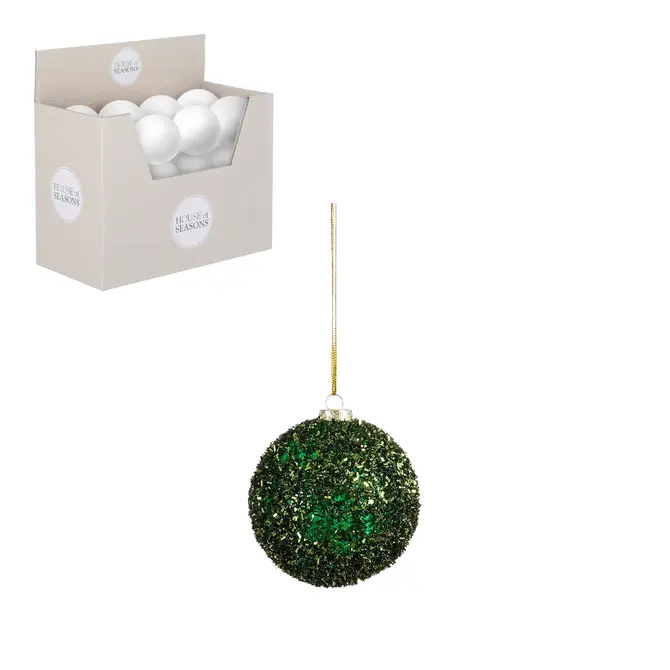 Kerstbal plc d8cm d.groen, House of Seasons, tuincentrumoutlet