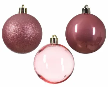 Kerstbalmix plc d6cm 25st v.roze2, Decoris, tuincentrumoutlet