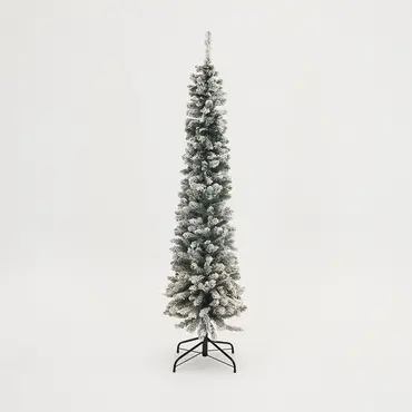 Kunstkerstboom Pencil Pine Snowy 180 cm Hoog Groen Wit Besneeuwd Everlands