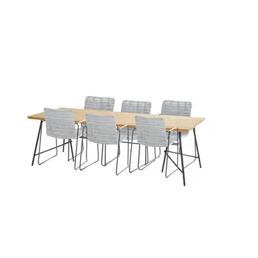 Lano diningtafel 240x100x75 met 6 Palma diningstoelen, 4 Seasons Outdoor, Tuincentrumoutlet