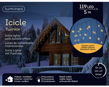 Led icicle lghts l500h50c zwrt/kwrm - afbeelding 2