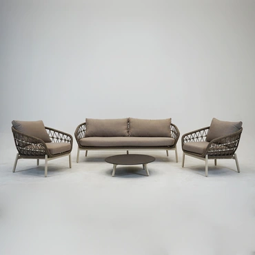 Loungeset Dakota 4-delig Bruin, Vita, tuincentrumoutlet