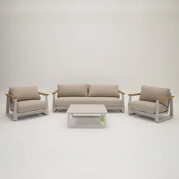 Loungeset Leather II creme/beige, Vita, Tuincentrumoutlet