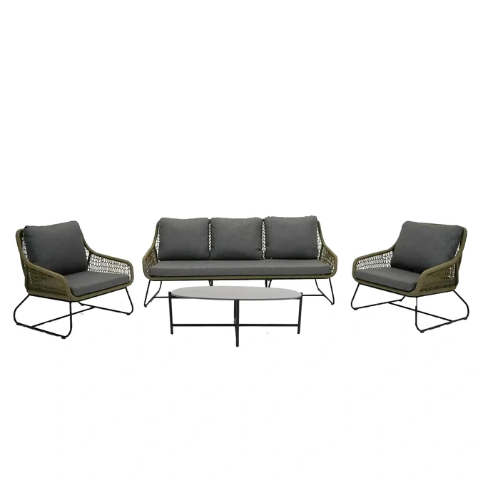 Loungeset Portofino 4dlg olijf groen, Vita, tuincentrumoutlet