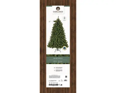 Malmo spruce d136h210cm groen/wit verpakking, Everlands, tuincentrumoutlet