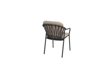 Manitoba stacking dining chair anthracite with 2 cushions achterkant, 4 Seasons Outdoor, tuincentrumoutlet.com