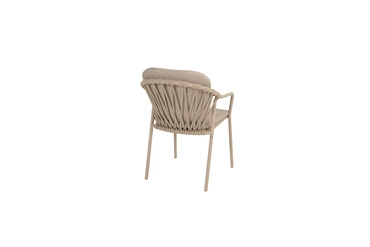 Manitoba stacking dining chair latte with 2 cushions achterkant, 4 Seasons Outdoor, tuincentrumoutlet.com