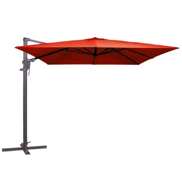 Monaco flex II 300x300 cm Brick Red met Kruisvoet en Parasolvoettegels - Parasol, Lesli Living, Tuincentrum Outlet