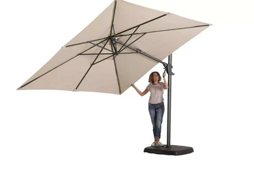 Monaco flex II 300x300 cm Sage Groen met Kruisvoet en Parasolvoettegels - Parasol 2, Lesli Living, Tuincentrum Outlet