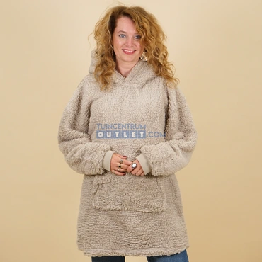 Oversized teddy hoodie chat grey, Unique Living, tuincentrumoutlet