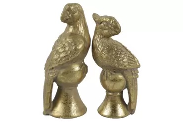 Papegaai Koko aardewerk goud, Countryfield, www.tuincentrumoutlet.com