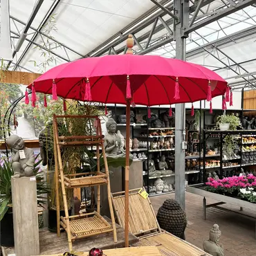 Parasol bali d185h260cm roze, van der Leeden, tuincentrumoutlet