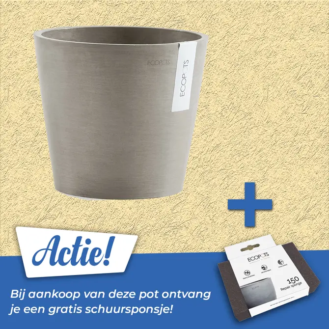 Pot amsterdam taupe d20h18cm, Ecopots, Tuincentrumoutlet