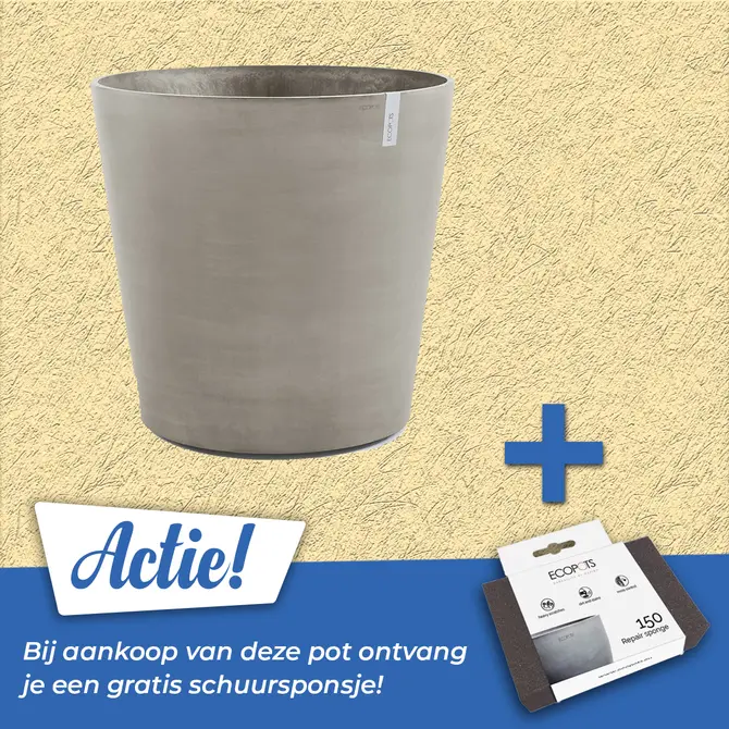 Pot amsterdam wheels d60cm taupe, Ecopots, Tuincentrumoutlet