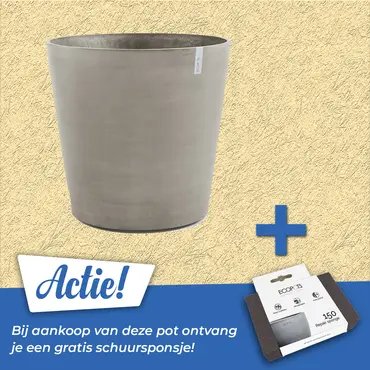 Pot amsterdam wheels d60cm taupe, Ecopots, Tuincentrumoutlet