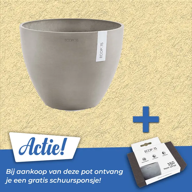 Pot antwerpen taupe d40h30cm sfeerbeeld, Ecopots, tuincentrumoutlet