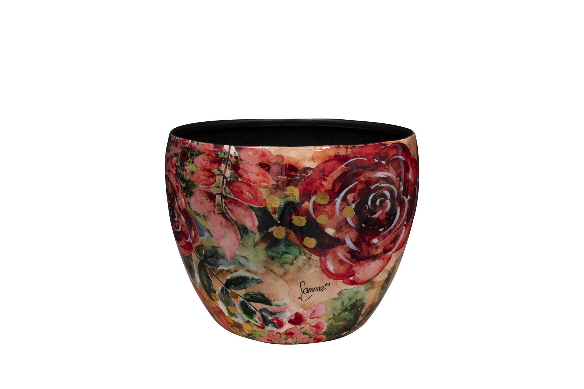 Pot d21h16cm rose rouge