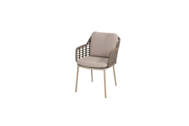 Puglia dining chair latte met 2 kussens voorkant, 4 Seasons Outdoor, tuincentrumoutlet.com