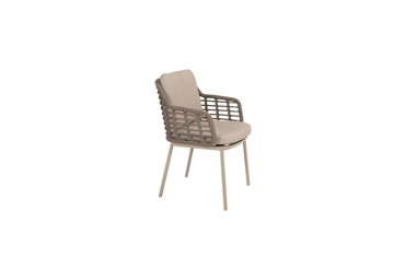 Puglia dining chair latte met 2 kussens zijkant rechts, 4 Seasons Outdoor, tuincentrumoutlet.com